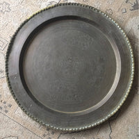 Large Vintage Metallic Solid Gold Brass Retro Bar Serving Tray