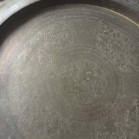 Large Vintage Metallic Solid Gold Brass Retro Bar Serving Tray