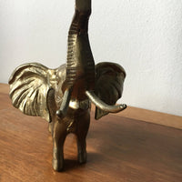 Vintage Semi-Solid Large Brass Elephant - Made in Malaysia