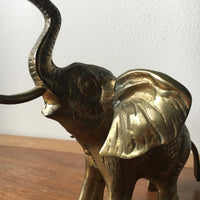 Vintage Semi-Solid Large Brass Elephant - Made in Malaysia