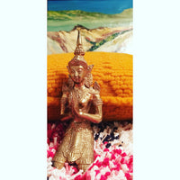 Vintage Solid Thai Hand Etched Detailed Brass Statue