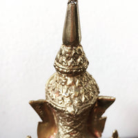 Vintage Solid Thai Hand Etched Detailed Brass Statue