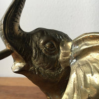 Vintage Semi-Solid Large Brass Elephant - Made in Malaysia