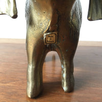 Vintage Semi-Solid Large Brass Elephant - Made in Malaysia