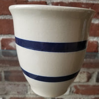 Vintage Roseville Ohio Stoneware Crock 1 Quart with Two Blue Stripe
