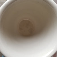 Roseville Ohio Stoneware Crock 1 Quart with Two Blue Stripe Dish