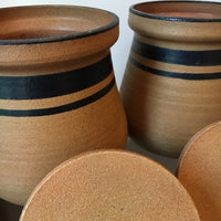 2 Left!!! Neutral Earthenware Ceramic Pottery Canisters (Sold Separately)
