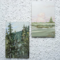 Original Pacific Northwest Landscape Paintings on Mixed Media - Signed by PNW Artist Long