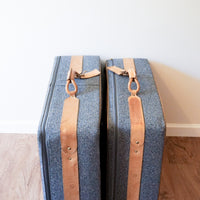Tweed Hartmann Suitcases with Leather Accents (SOLD SEPARATELY)