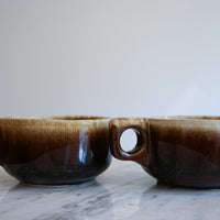 Set of 2 Vintage Retro Coffee, Tea, Espresso, Soup Mugs/Cups