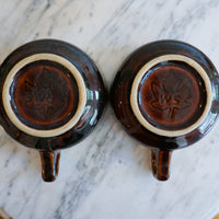 Set of 2 Vintage Retro Coffee, Tea, Espresso, Soup Mugs/Cups