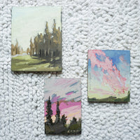 Original Pacific Northwest Landscape Paintings on Mixed Media - Signed by PNW Artist Long