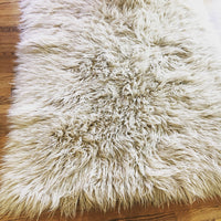 Vintage Flokati 74" X 55" - 1970's Wool Rug - Made in Greece