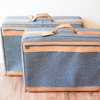 Tweed Hartmann Suitcases with Leather Accents (SOLD SEPARATELY)