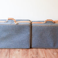 Tweed Hartmann Suitcases with Leather Accents (SOLD SEPARATELY)