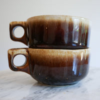 Set of 2 Vintage Retro Coffee, Tea, Espresso, Soup Mugs/Cups