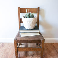 Antique Childrens Mission Chair with Leather Seat