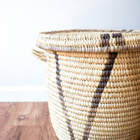 Woven Tribal African Basket with Lid - Large