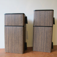 Midcentury Faux Wood Stack-able Canister Set with Copper Flashed Lids