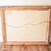 James Sims Arizona Desert Landscape Painting with Original Rustic Wood Frame