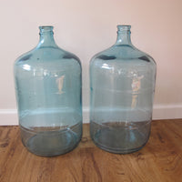 Large Vintage Blue Glass Demijohns (Sold Separately)