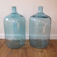 Large Vintage Blue Glass Demijohns (Sold Separately)