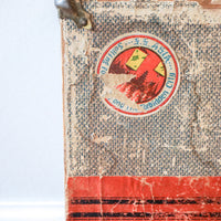 Vintage Distressed Industrial Mini Trunk with Leather Handle, Metal Clasp and Original Stickers