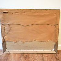 Sunset Lake Landscape Painting with Wood Frame