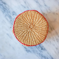 Colorful Mini Woven Hexagon Basket with Original Lid
