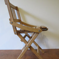 Modern Vintage Wood Folding Slat Chair - Made in Poland