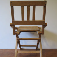 Modern Vintage Wood Folding Slat Chair - Made in Poland