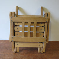Modern Vintage Wood Folding Slat Chair - Made in Poland