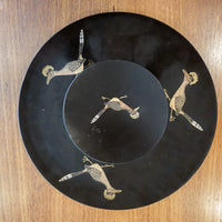 Couroc Road Runner Hand-Made Cheese Board Serving Tray with Beautiful Built-In Wood Cutting Surface and Side Serve Plate