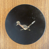 Couroc Road Runner Hand-Made Cheese Board Serving Tray with Beautiful Built-In Wood Cutting Surface and Side Serve Plate