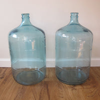 Large Vintage Blue Glass Demijohns (Sold Separately)