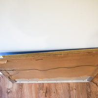 Vintage Sunset Lake Landscape Painting with Wood Frame