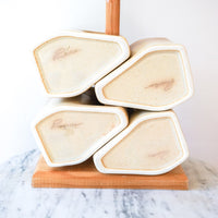 Padilla Ceramic Mug Set With Wood Stacking Rack