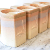 Padilla Ceramic Mug Set With Wood Stacking Rack