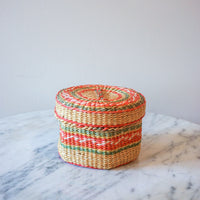 Colorful Mini Woven Hexagon Basket with Original Lid