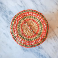 Colorful Mini Woven Hexagon Basket with Original Lid