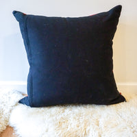 Extra Large Vintage Tribal Red and Faded Black Kilim Pillow