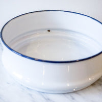 Swedish White Enamel Stacking Canisters with Metal Organizing Rack