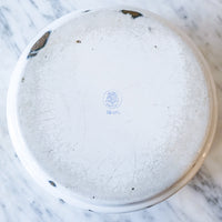 Vintage Set of 4 Swedish White Enamel Stacking Canisters with Original Metal Organizing Rack