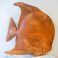 Unique Extra Large Vintage Solid Wood Hand Carved Fish
