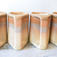 Padilla Ceramic Mug Set With Wood Stacking Rack