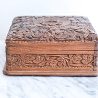 Gorgeous Vintage Hand Carved Wooden Jewelry/Trinket Box