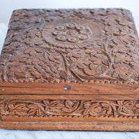 Gorgeous Vintage Hand Carved Wooden Jewelry/Trinket Box