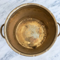 Hammered Brass Lion Planter with Decorative Handles