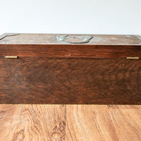 Wood Humidor / Tobacco Pipe Chest with Genuine Turquoise Inset Stones and Original Hand Written Letter