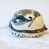 Vintage Hand Painted Ceramic Tonala Turtle From Mexico